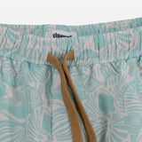 Boys Swimsuit – Aqua with Leaves Print