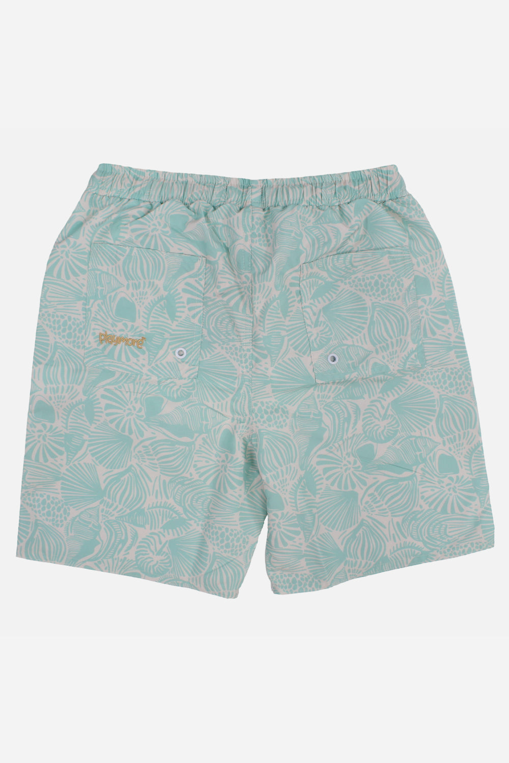 Boys Swimsuit – Aqua with Leaves Print