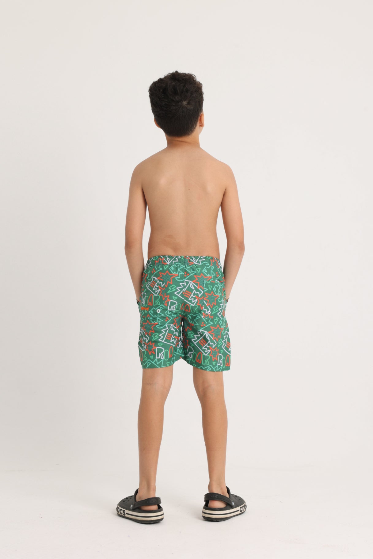 Boys Swimsuit – Green Dino Roar Print