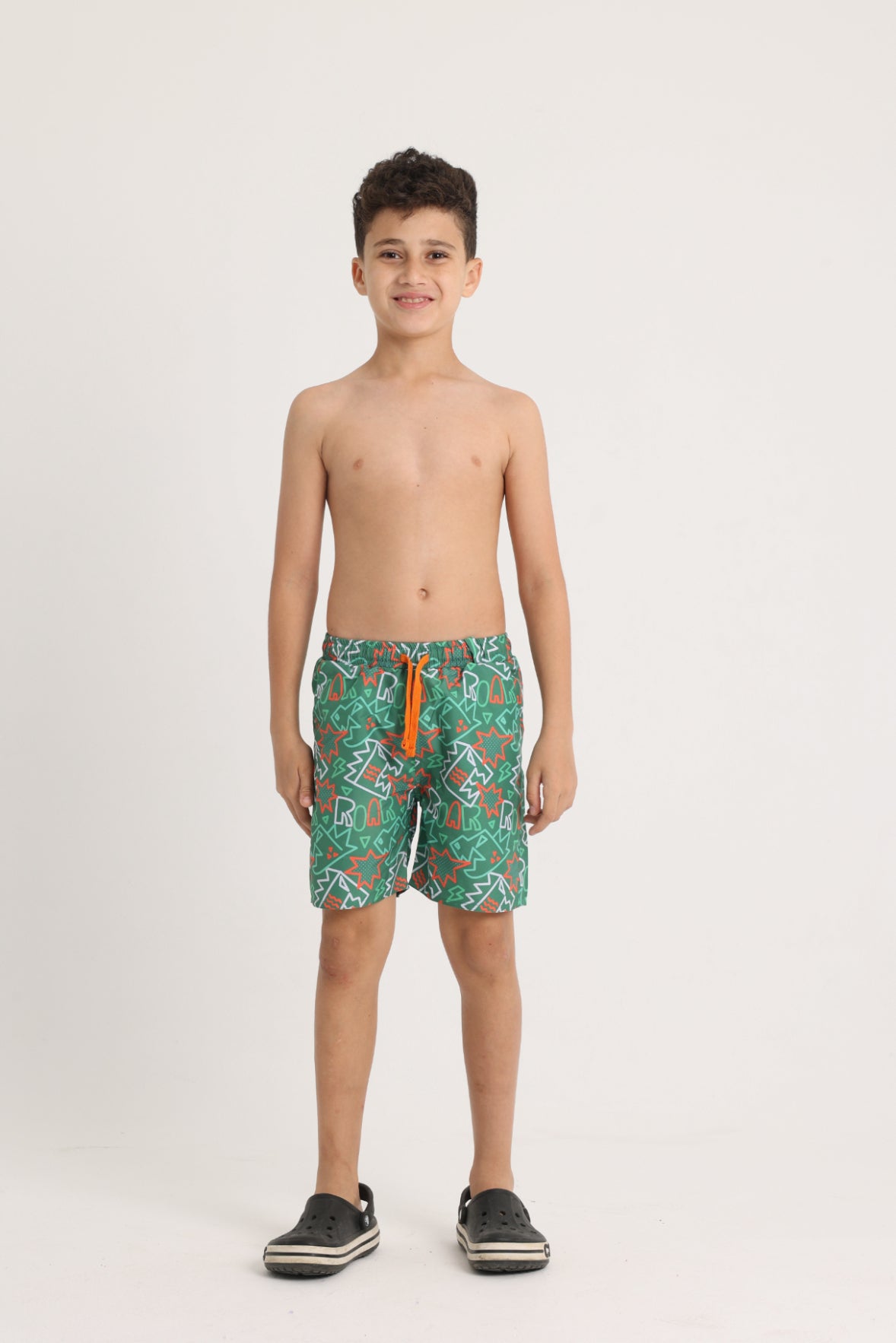 Boys Swimsuit – Green Dino Roar Print