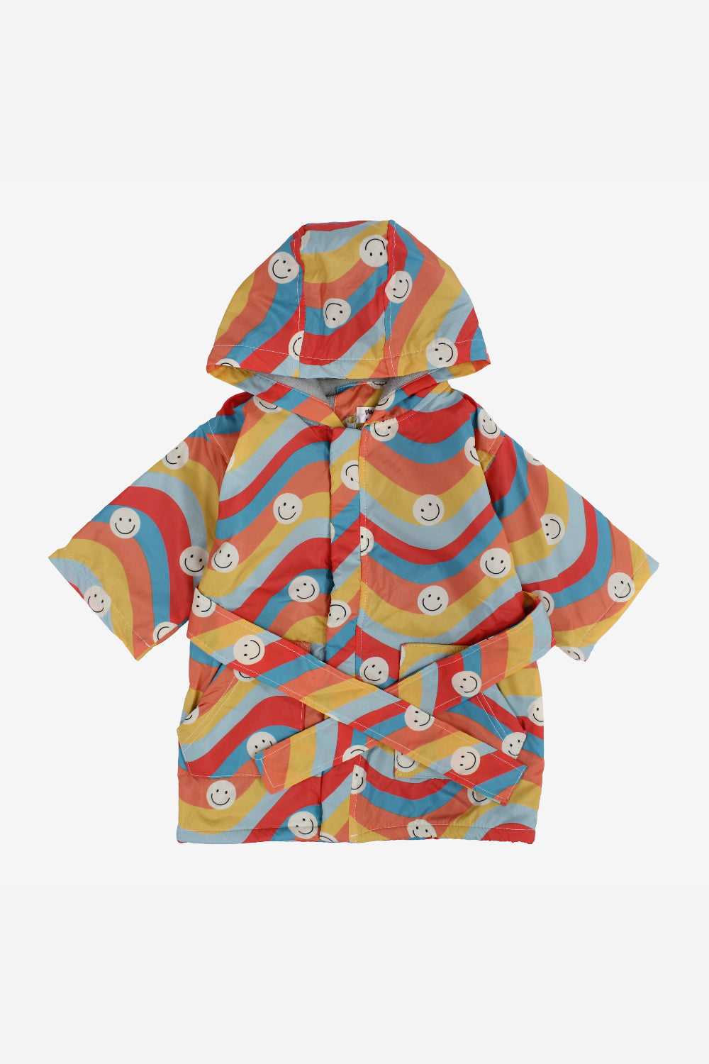 Unisex Baby Waterproof Swim Robe – Multicolored with Smiley Faces