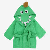 Unisex Plush Swim Robe – Green Dinosaur