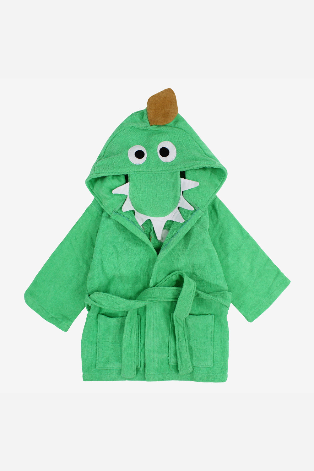 Unisex Plush Swim Robe – Green Dinosaur