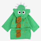 Unisex Plush Swim Robe – Green Dinosaur