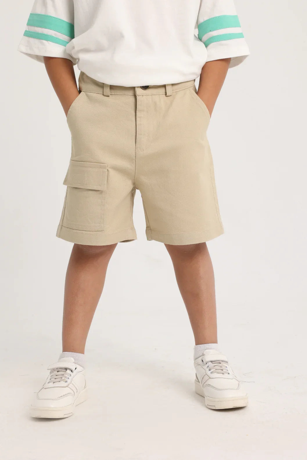 Boys Gabardine Shorts – Beige - playmore