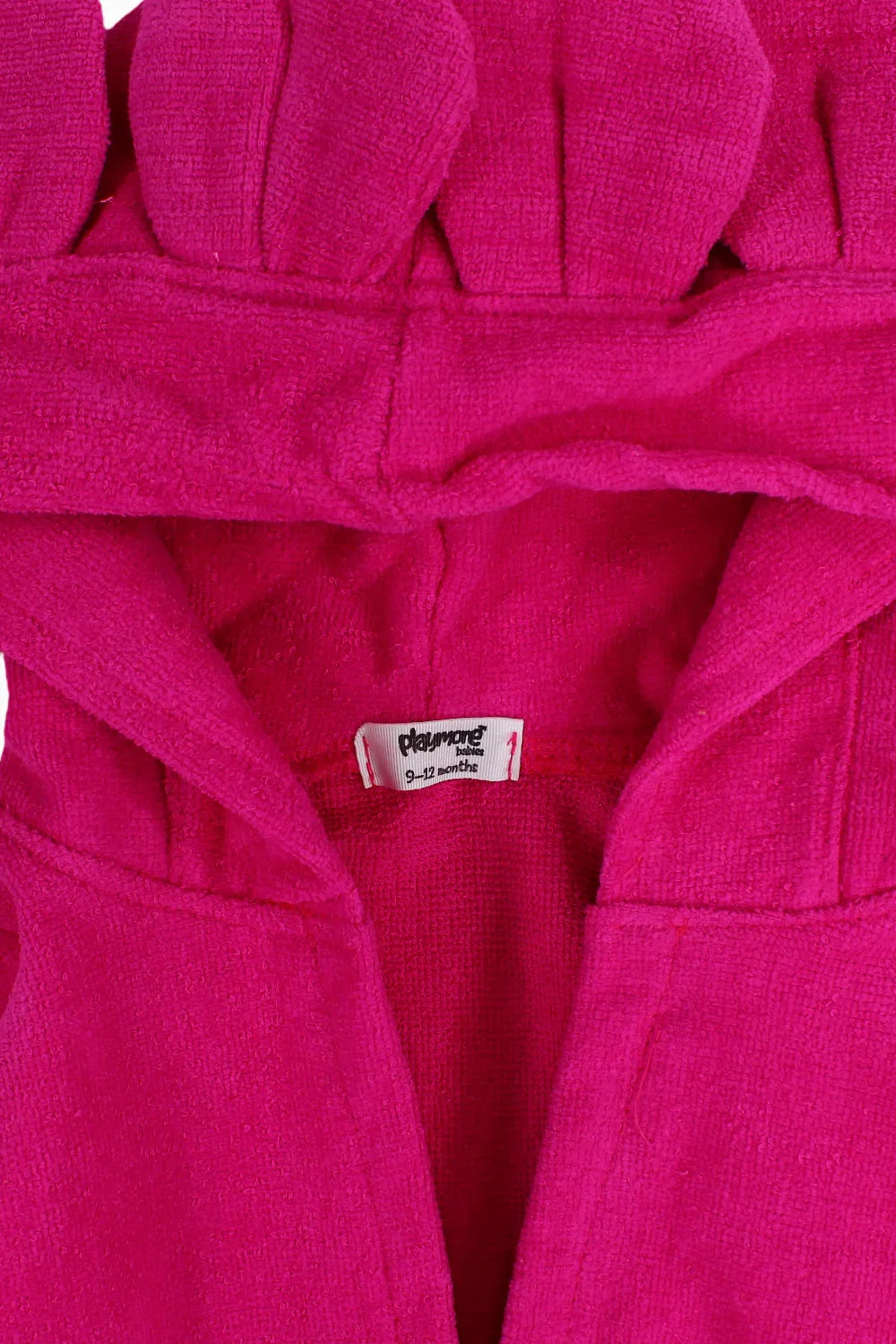 Baby Girls Plush Swim Robe – Fuchsia with Smiling Flowers Design - playmore