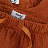 Baby Girls Cotton 2-Piece Outfit Set – Brick