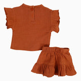 Baby Girls Cotton 2-Piece Outfit Set – Brick