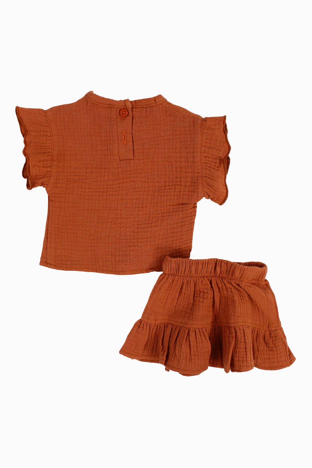 Baby Girls Cotton 2-Piece Outfit Set – Brick
