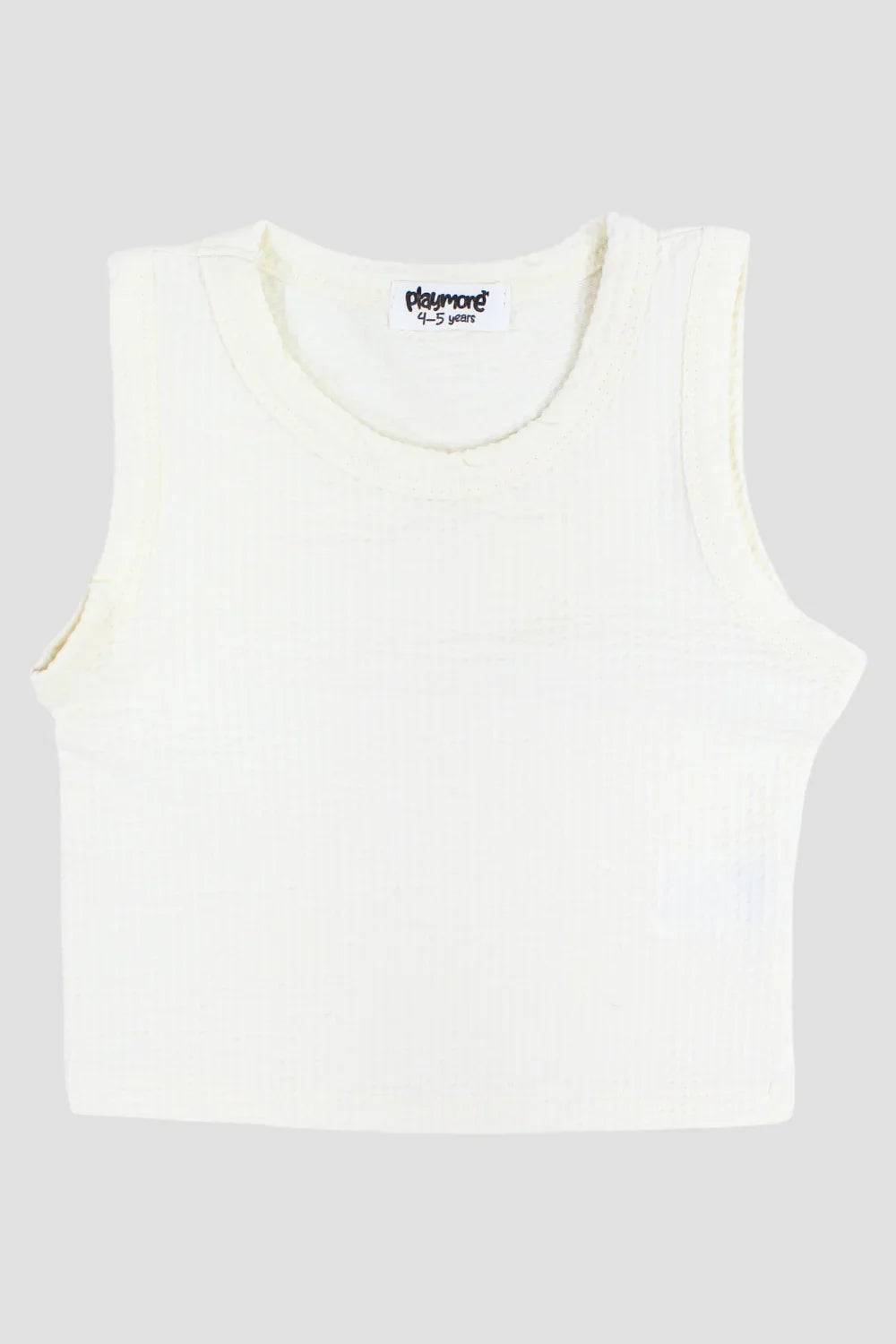 Girls Cotton Tank Top – Off-white - playmore