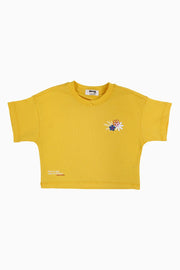 baby girl cotton t-shirt – yellow - playmore