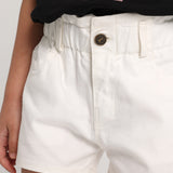Girls Gabardine Shorts – Offwhite