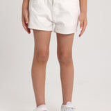 Girls Gabardine Shorts – Offwhite