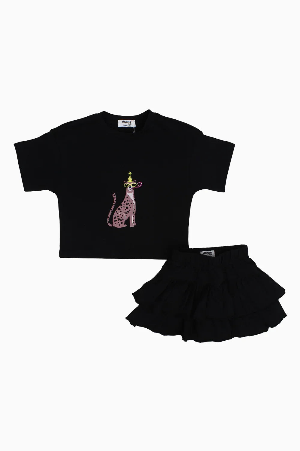 Baby Girls Cotton 2-Piece Outfit Set – Black - playmore