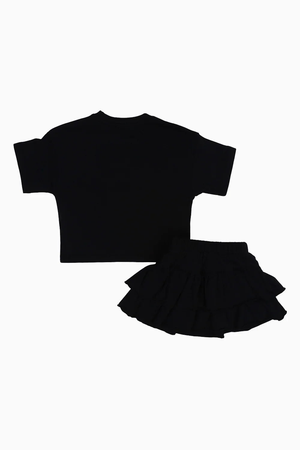 Baby Girls Cotton 2-Piece Outfit Set – Black - playmore