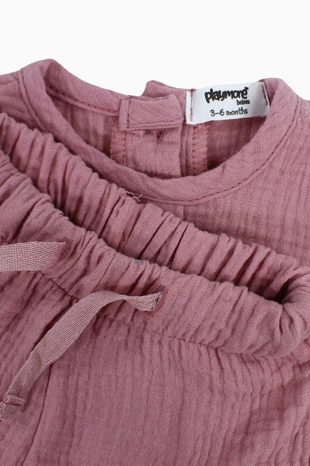 Baby Girls Cotton 2-Piece Outfit Set – Dusty Pink - playmore