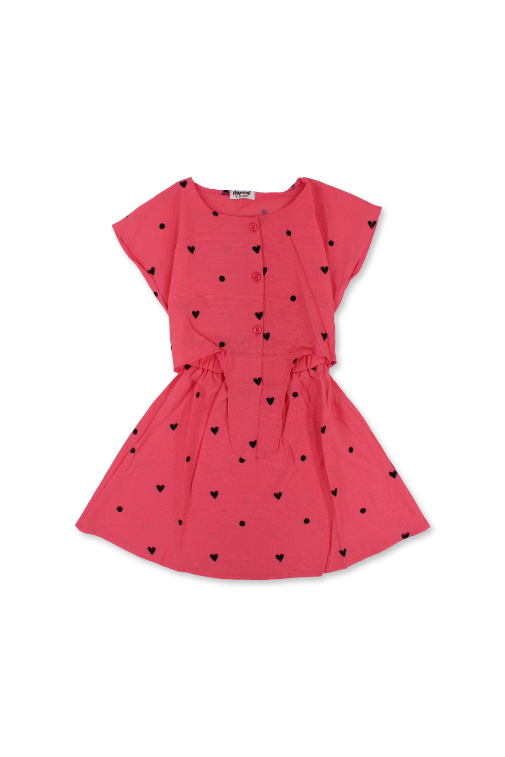 girls cotton dress – watermelon with hearts print
