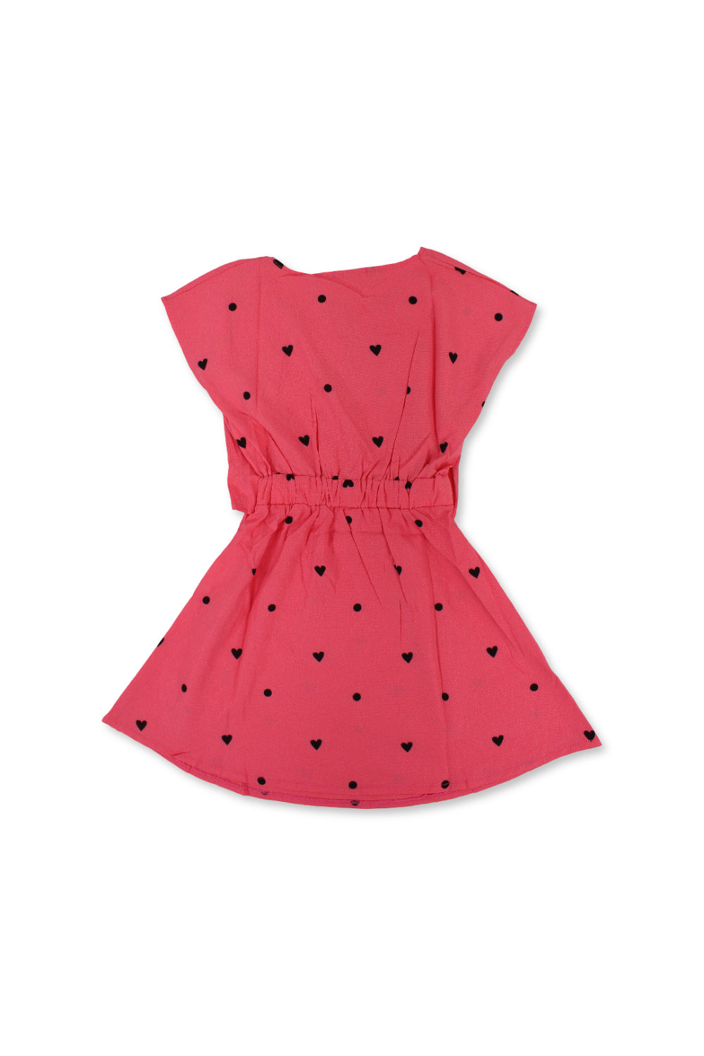 girls cotton dress – watermelon with hearts print