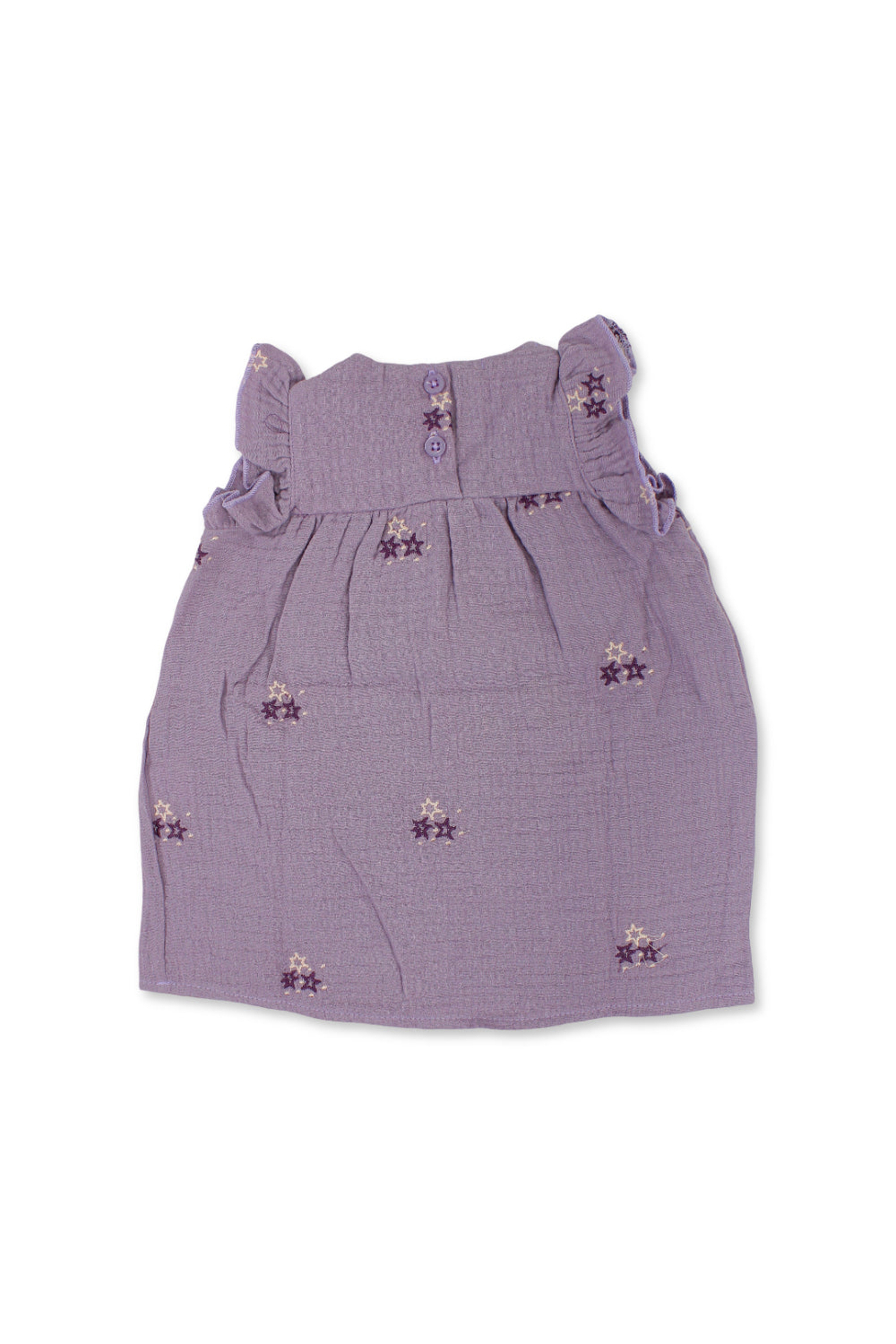 baby girls cotton dress – purple with stars embroidery
