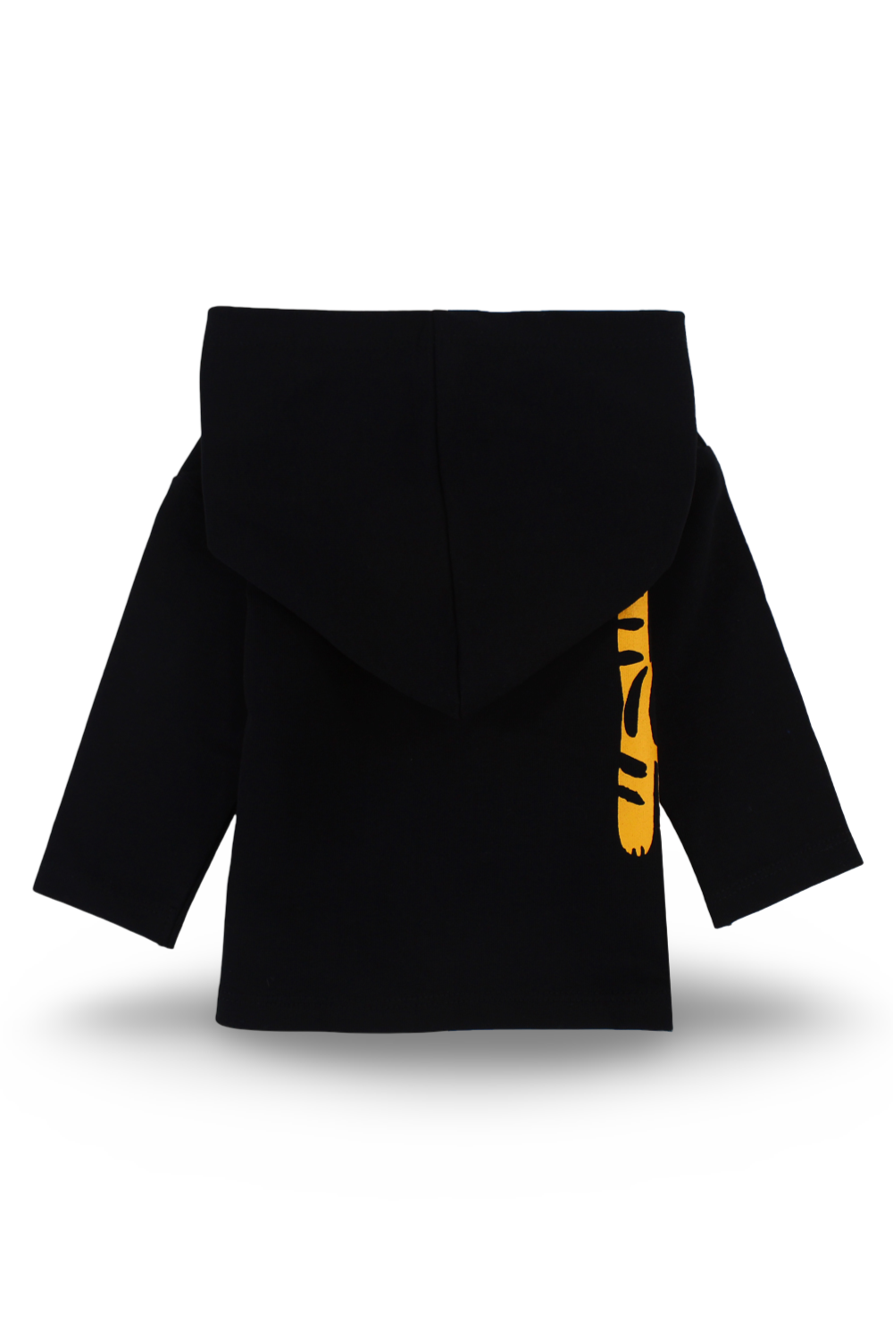 baby boys cotton hooded t-shirt black with little tiger print