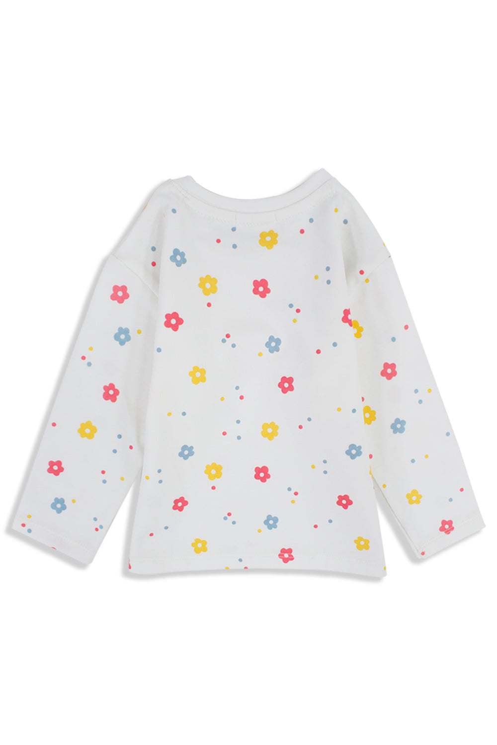 baby girls cotton t-shirt offwhite with flowers print