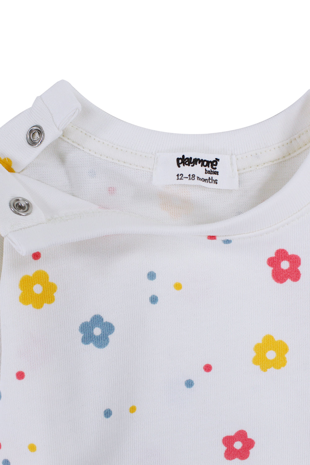 baby girls cotton t-shirt offwhite with flowers print