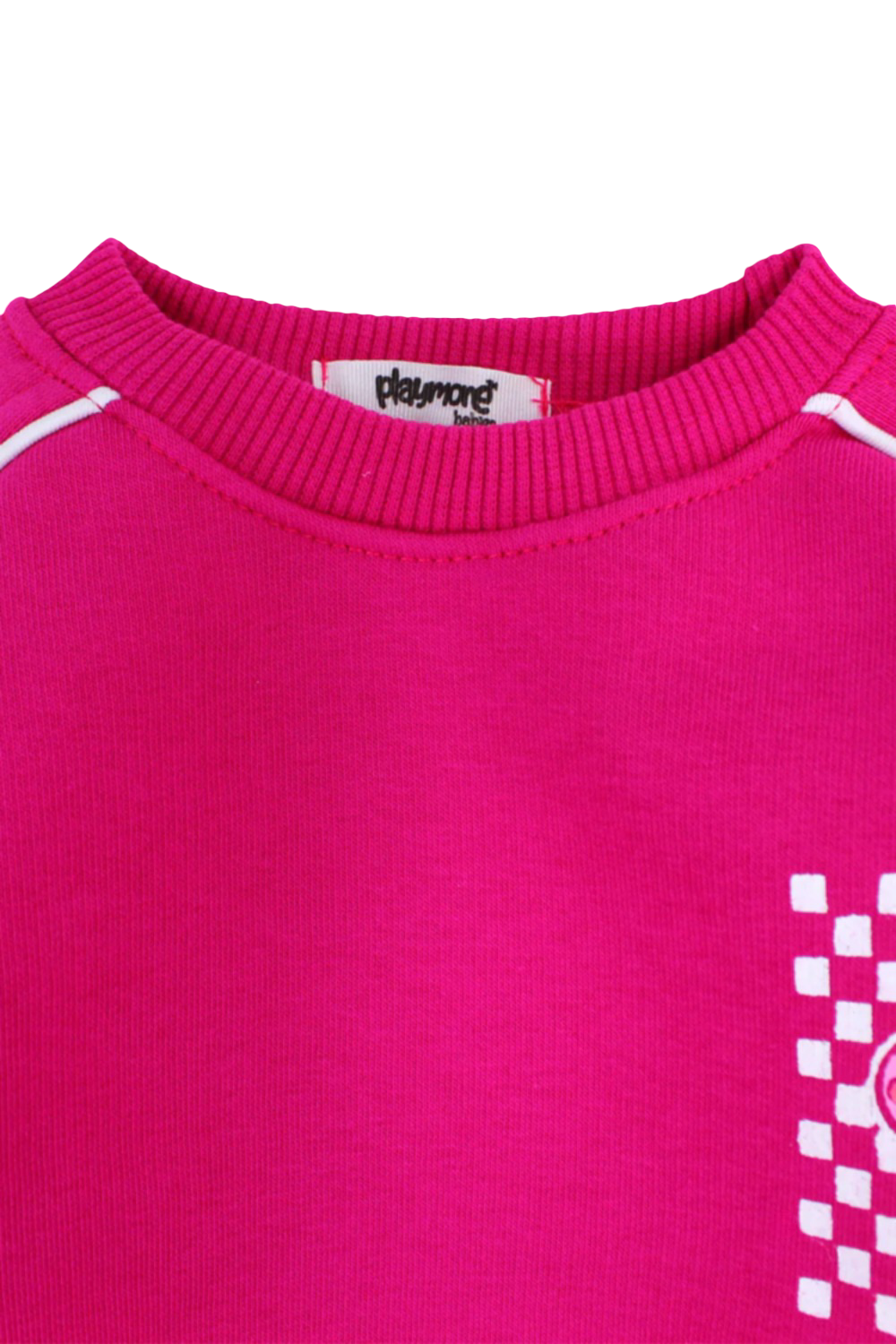 baby girls cotton sweatshirt – fuchsia with flowers print