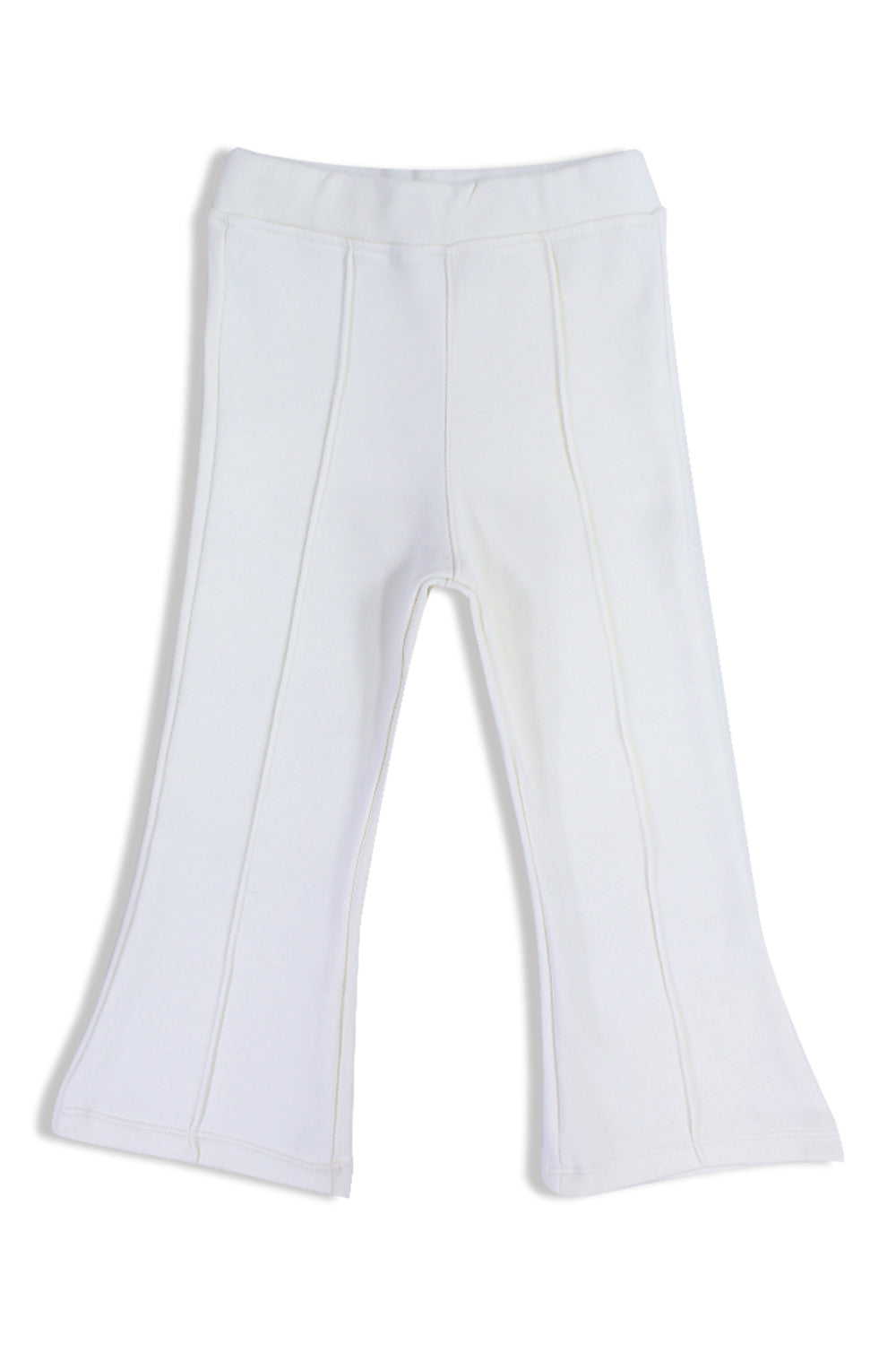 girls creased front flared pants – offwhite