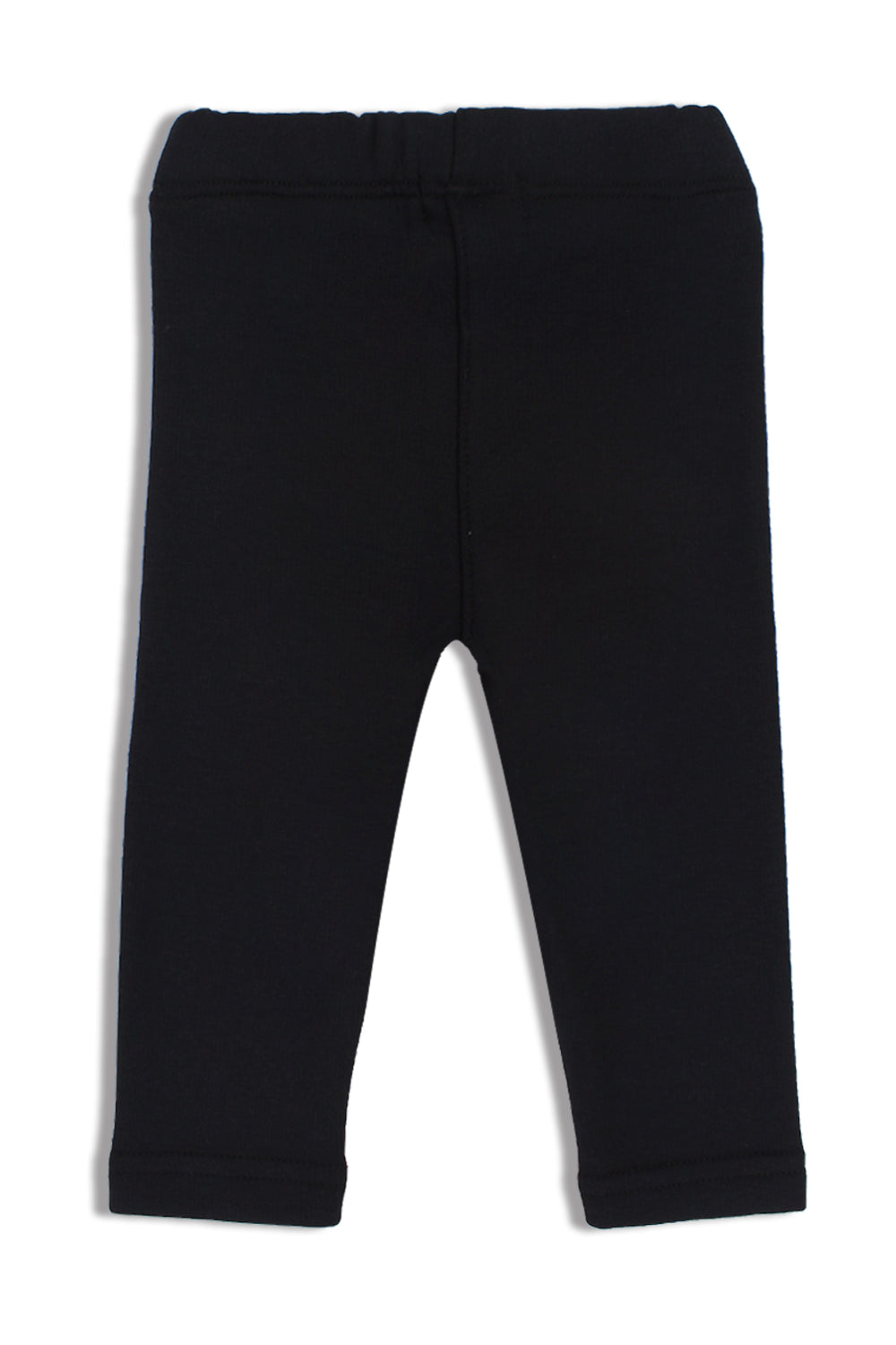 baby girls interlock fur leggings – black
