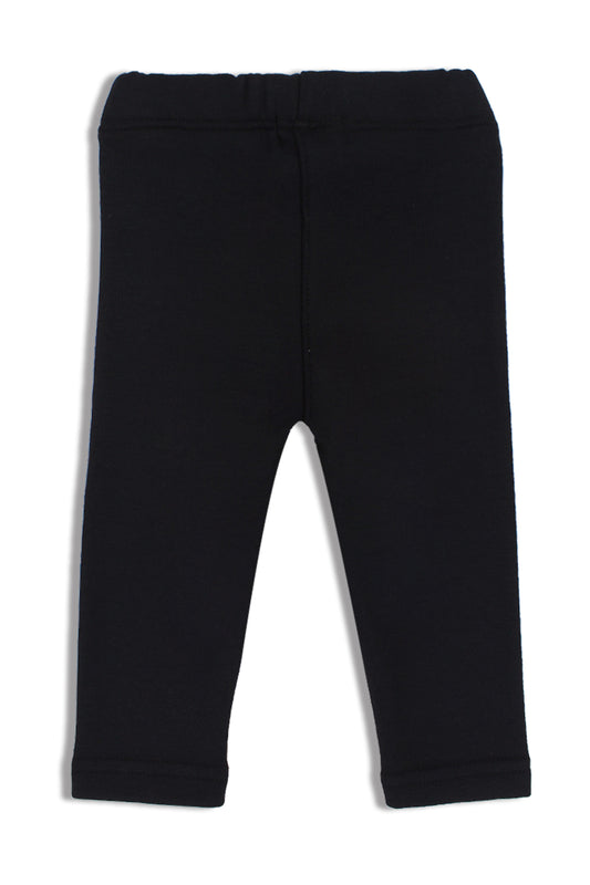 unisex interlock fur leggings – black