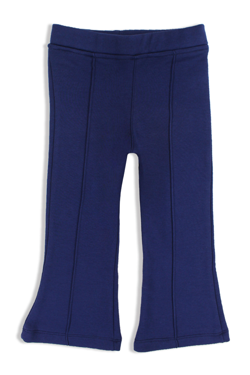 girls creased front flared pants – navy