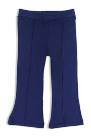 girls creased front flared pants – navy