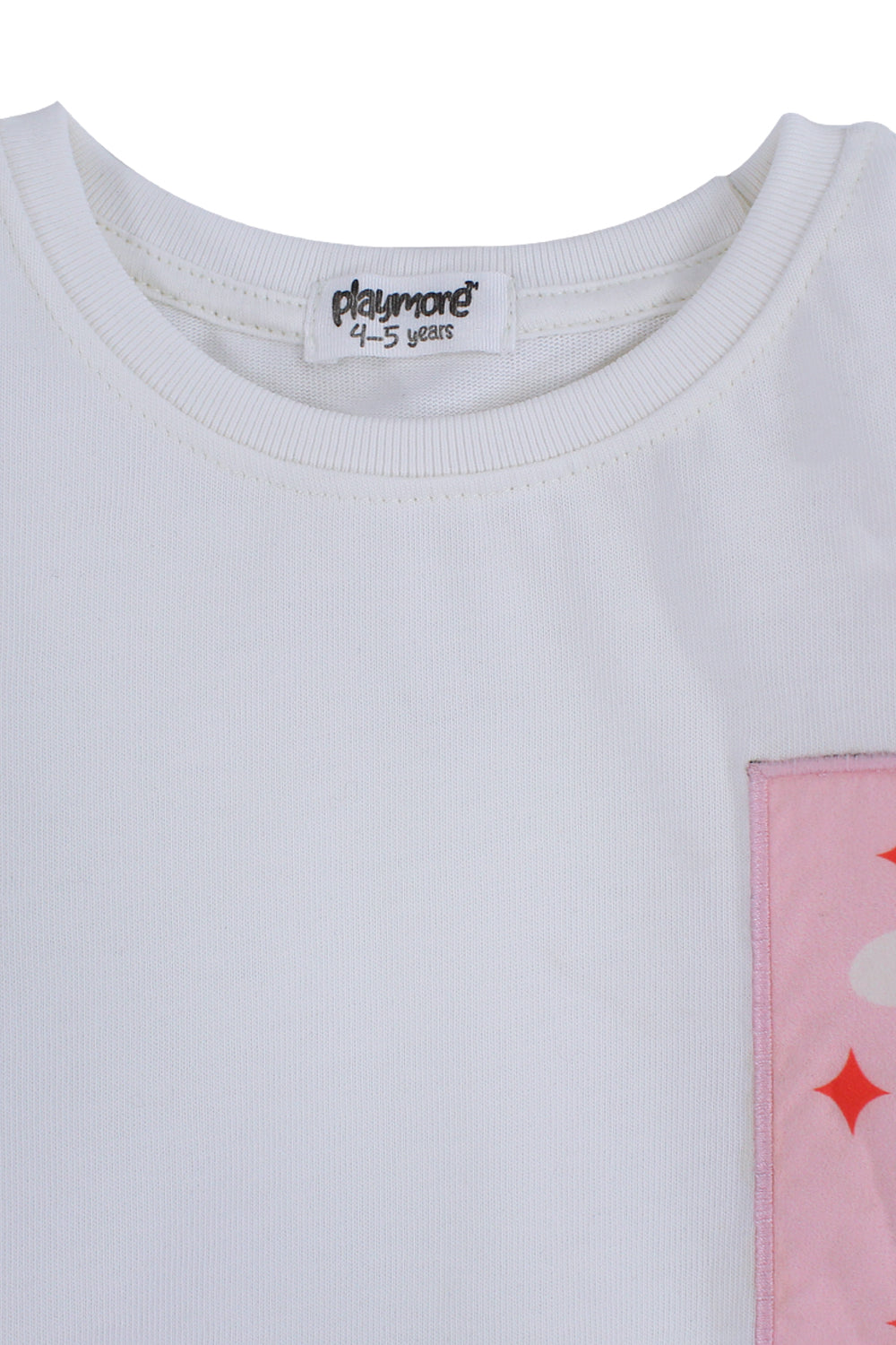 girls cotton t-shirt offwhite with flower print