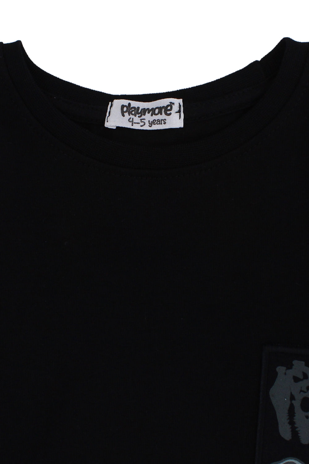boys cotton t-shirt black with stegosaurus print