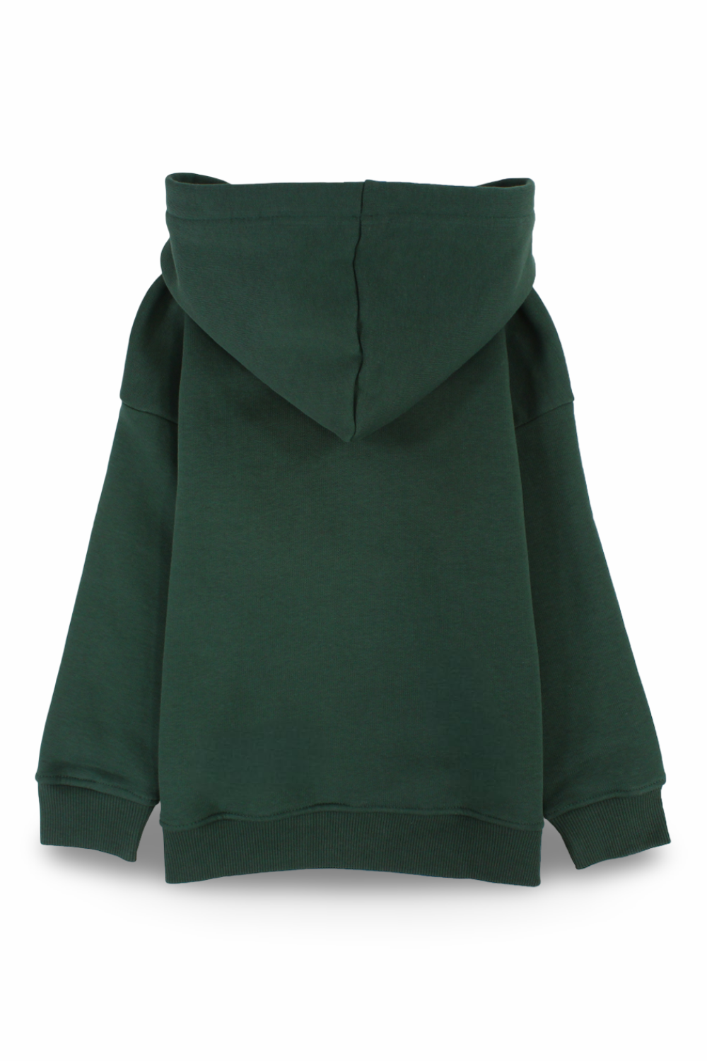 boys cotton hoodie – offwihte & olive with "keep on playing" print