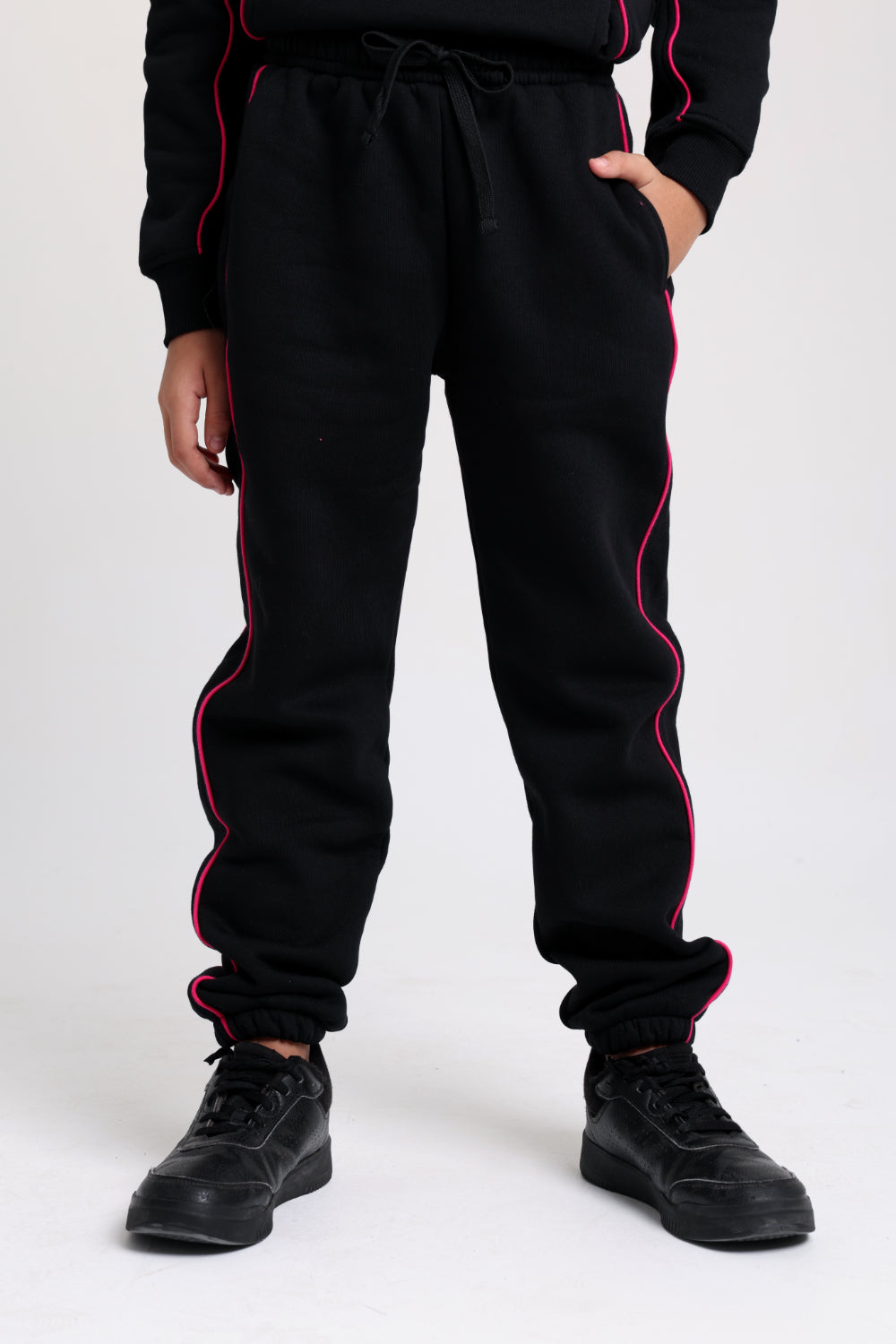 girls cotton sweatpants - black