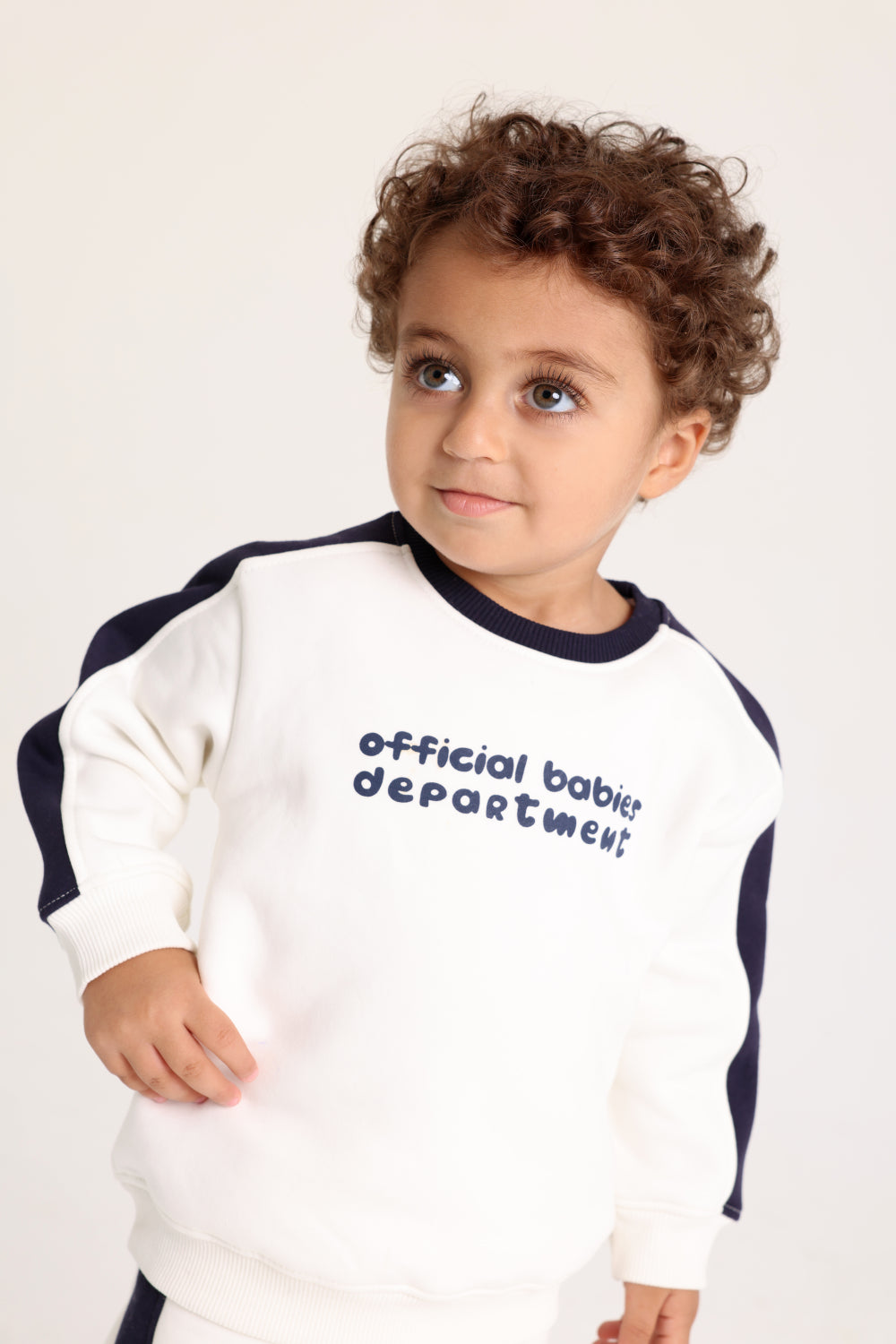 baby boys cotton outfit set – offwhite with “official“ design