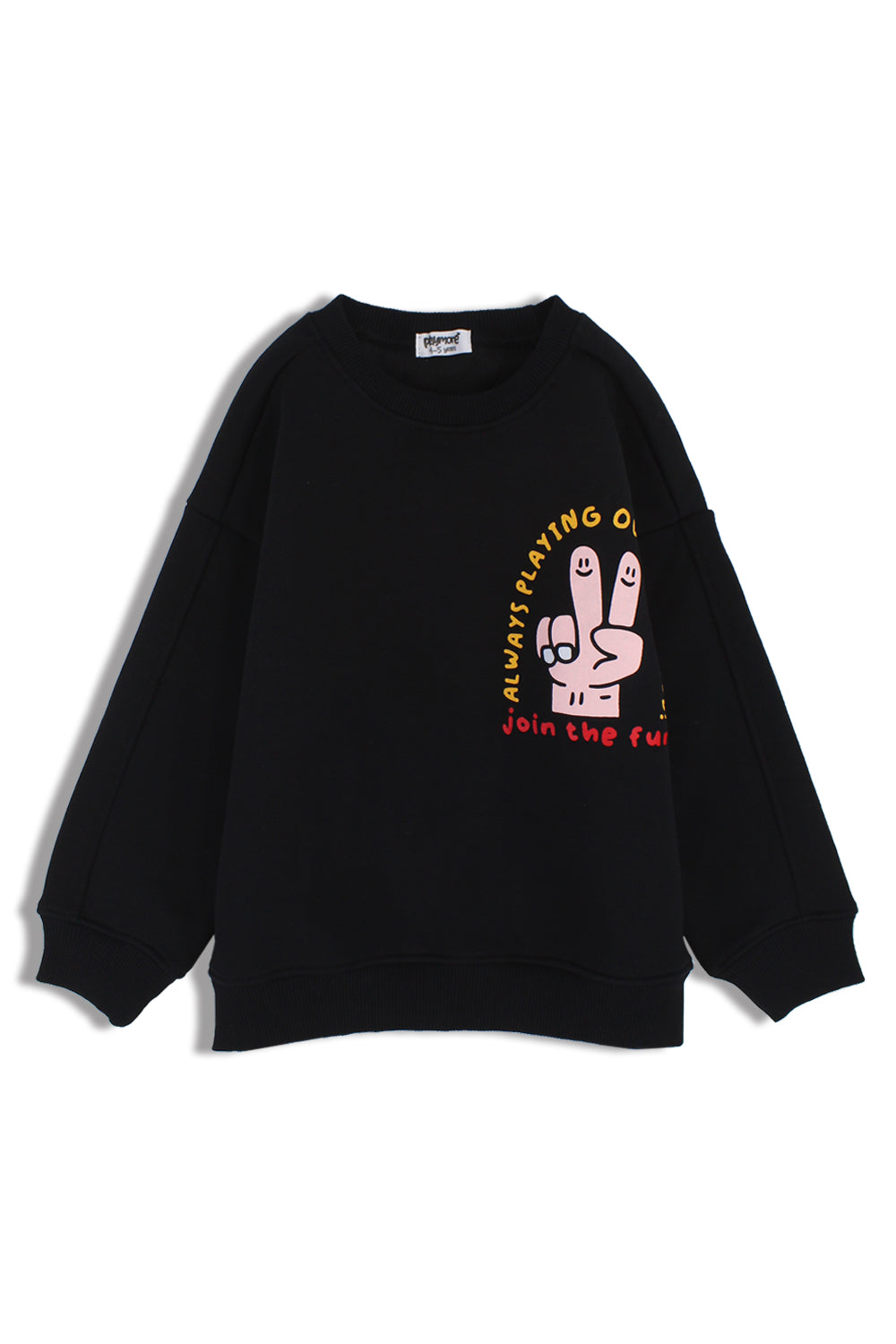 unisex cotton sweatshirt – black with "join the fun" design