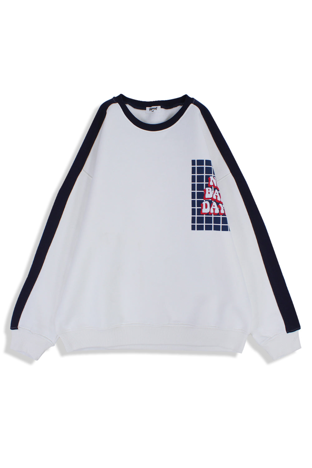 teens cotton sweatshirt – offwhite with "no bad days" print