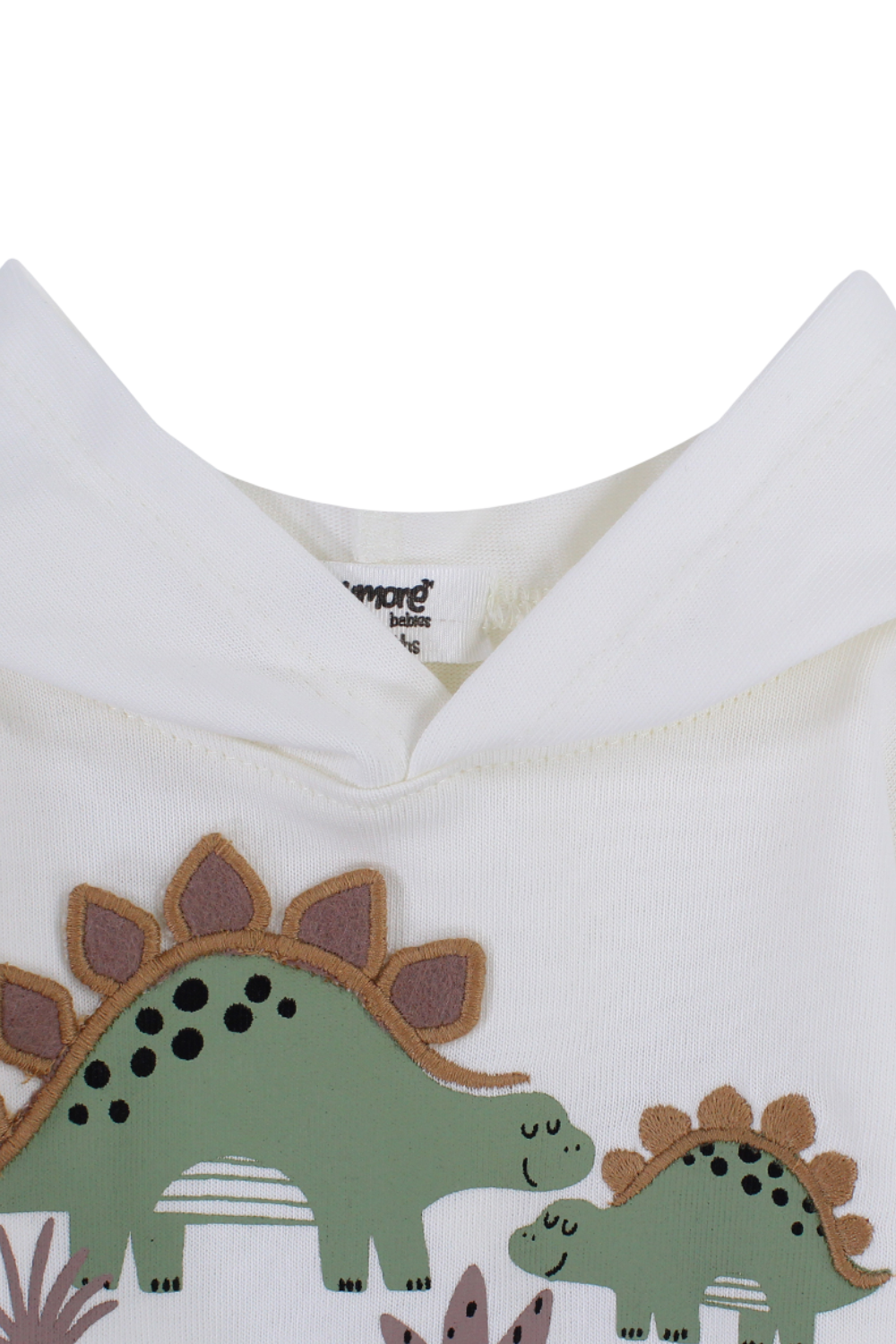 baby boys cotton hoodie – Offwhite with dino print