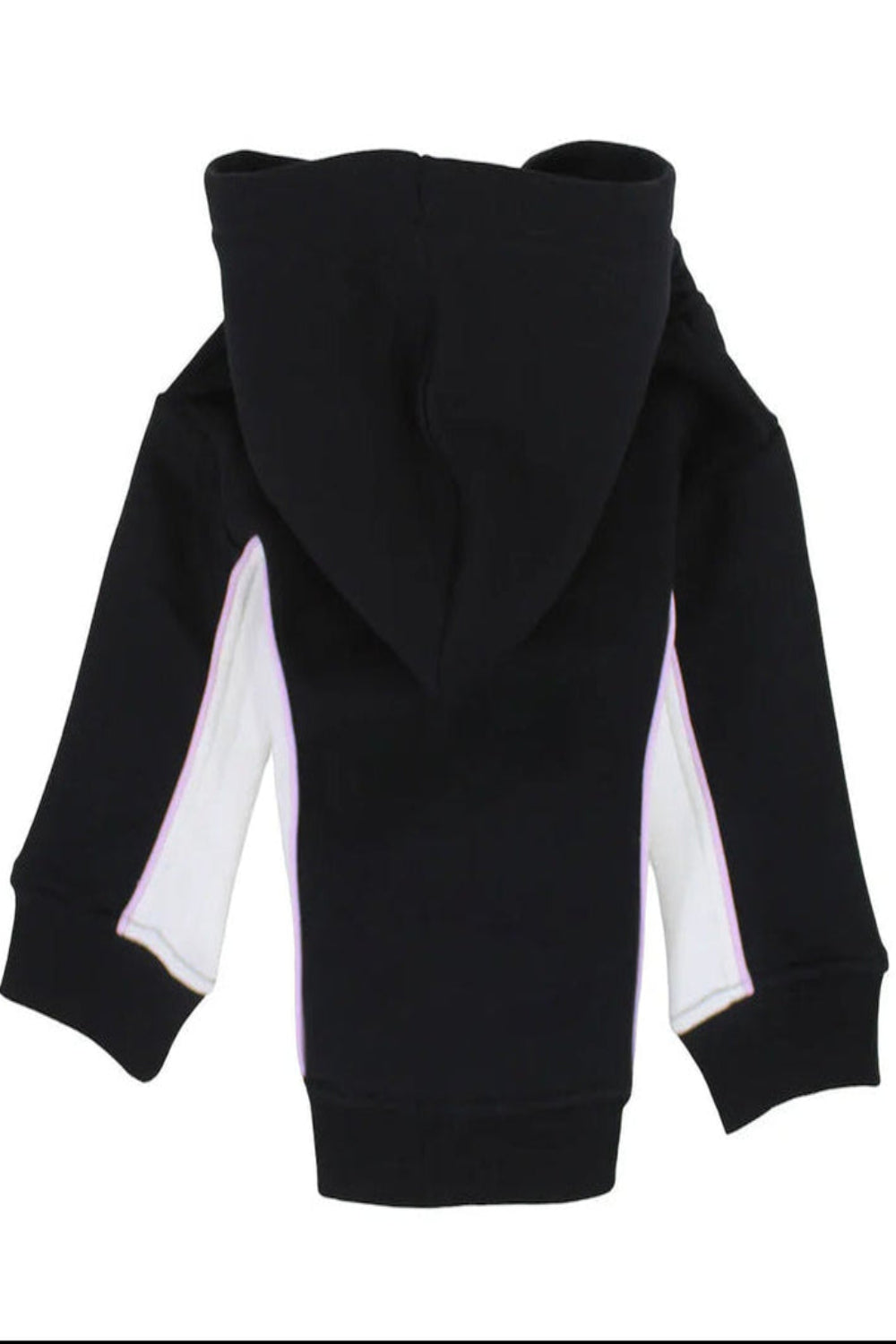 girls cotton hoodie - black & offwhite with "trouple maker" print