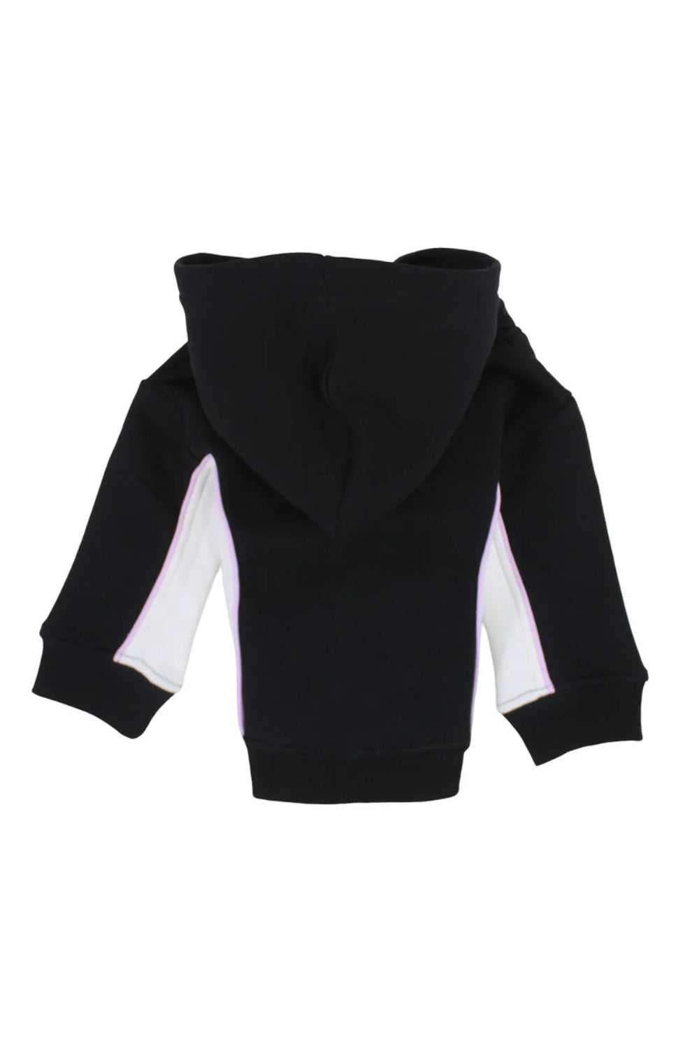 girls cotton hoodie - black & offwhite with "trouple maker" print