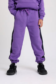 unisex cotton sweatpants - purple & navy
