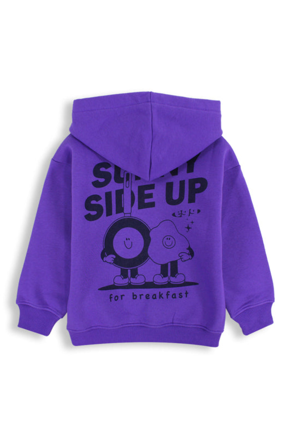 unisex cotton hoodie – purple with "sunny side up" print