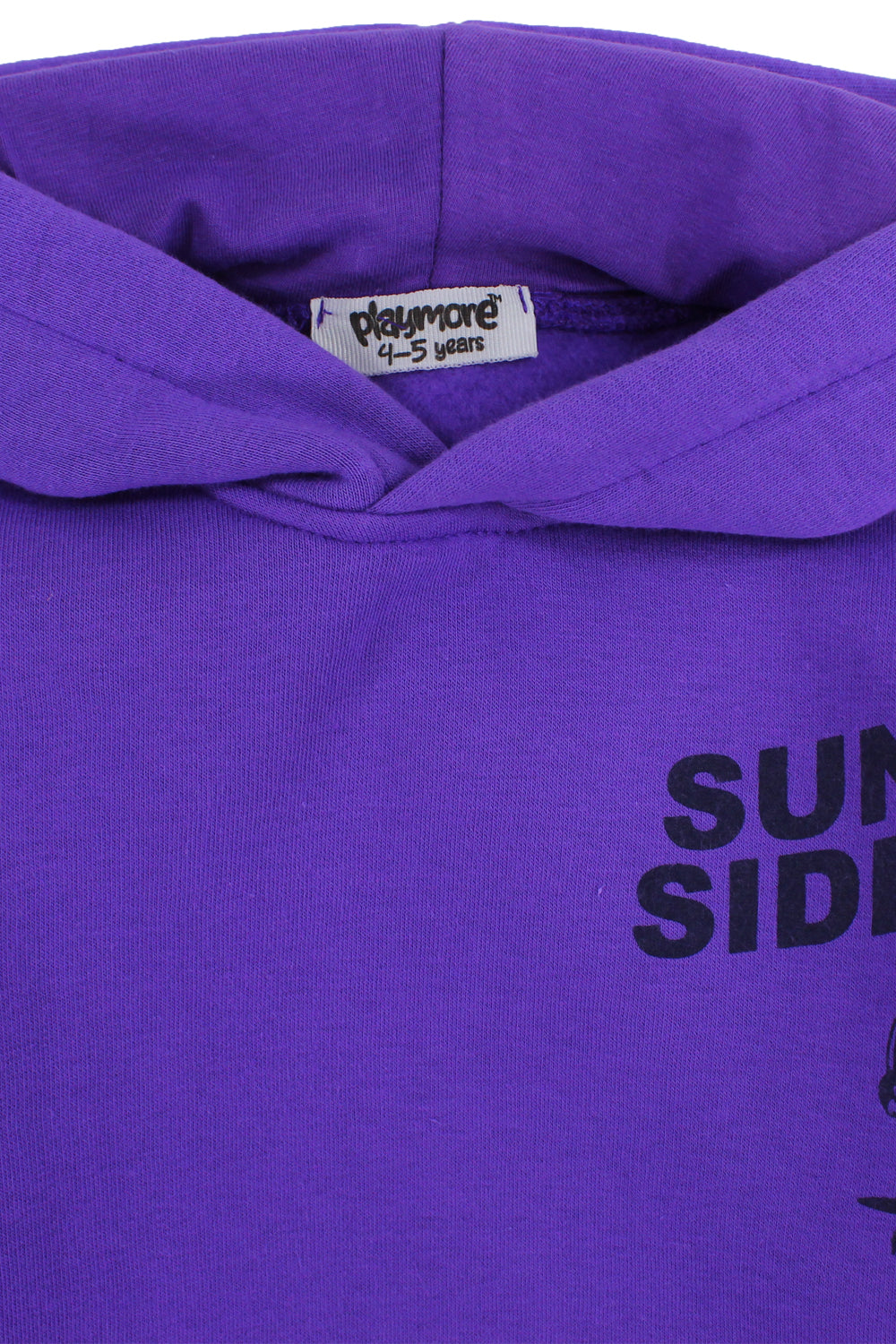 unisex cotton hoodie – purple with "sunny side up" print