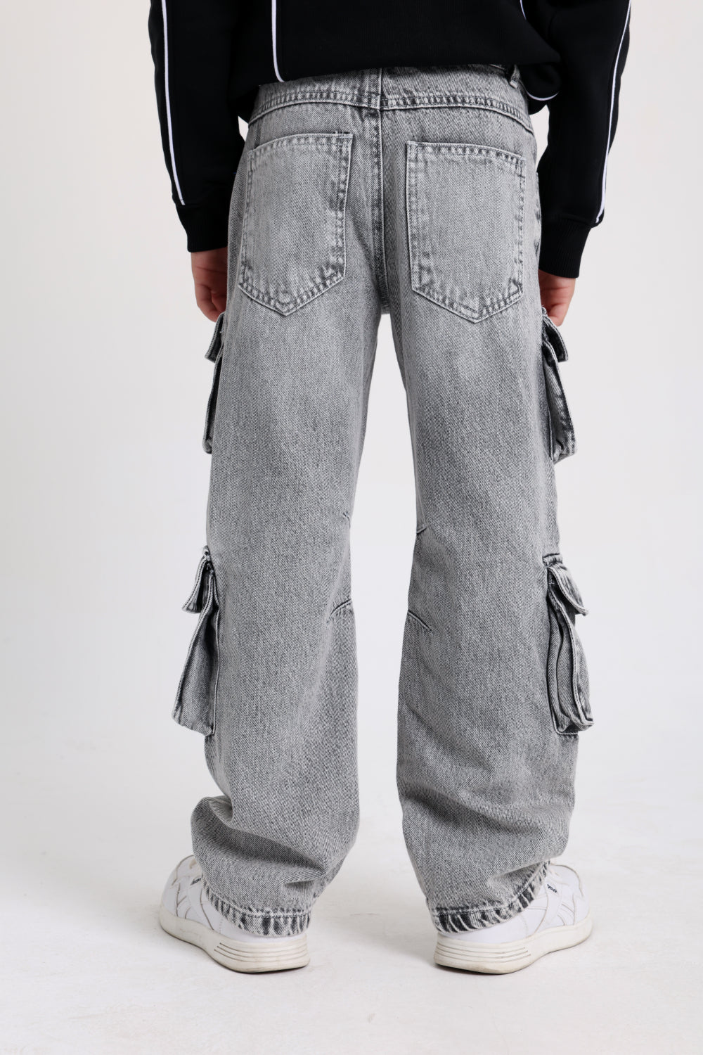 unisex cargo jeans - light grey