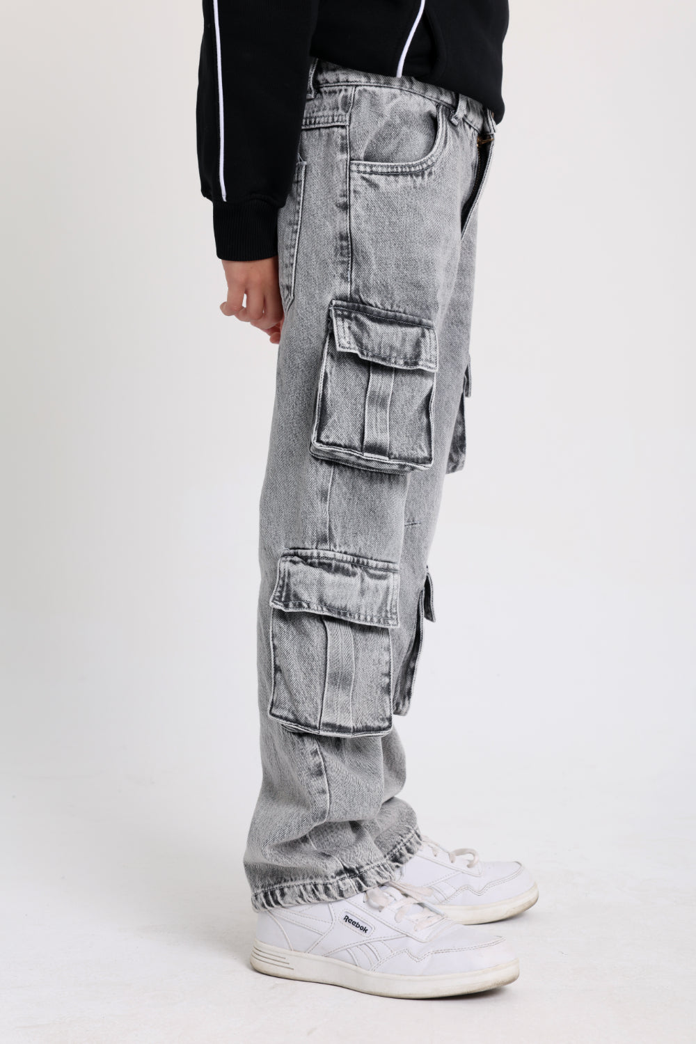 unisex cargo jeans - light grey