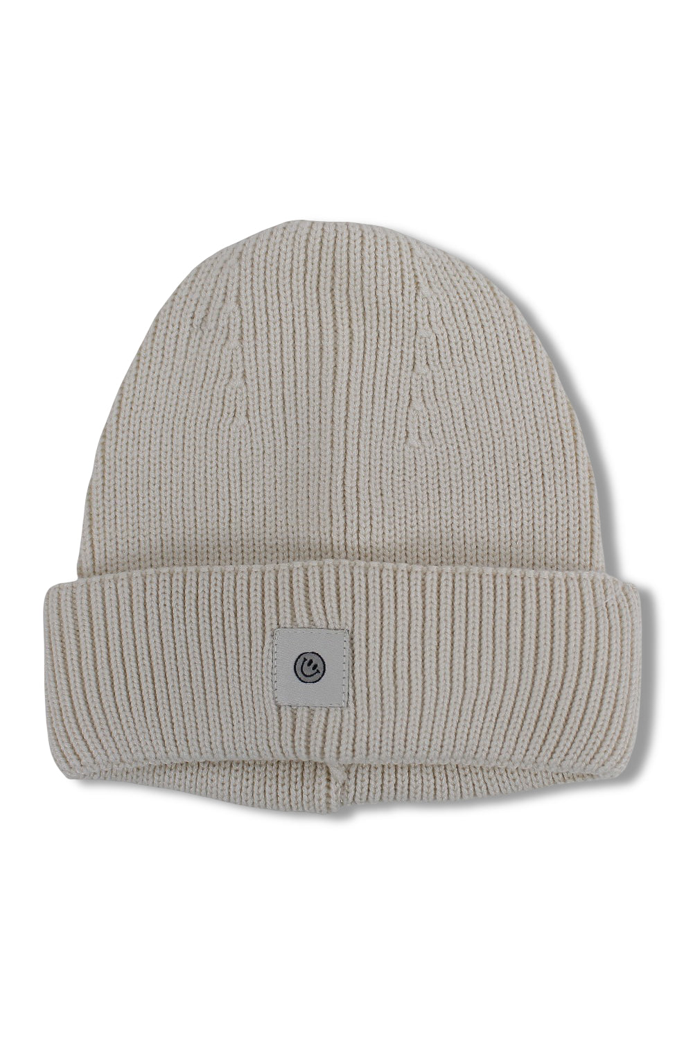 Unisex Cozy Blend Beanie – Beige with Happy Smiley