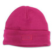 Girls Acrylic Beanie – Fuchsia with Triple Smiley Joy