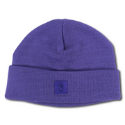 Unisex Acrylic Beanie - Purple with Victory Sign Appliqued